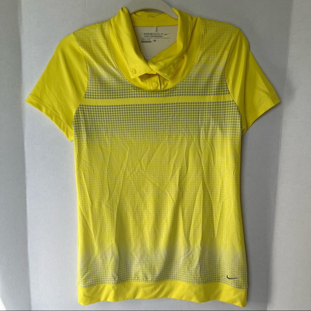 Nike Golf Tour Performance Dri-Fit women’s yellow short sleeve top, small